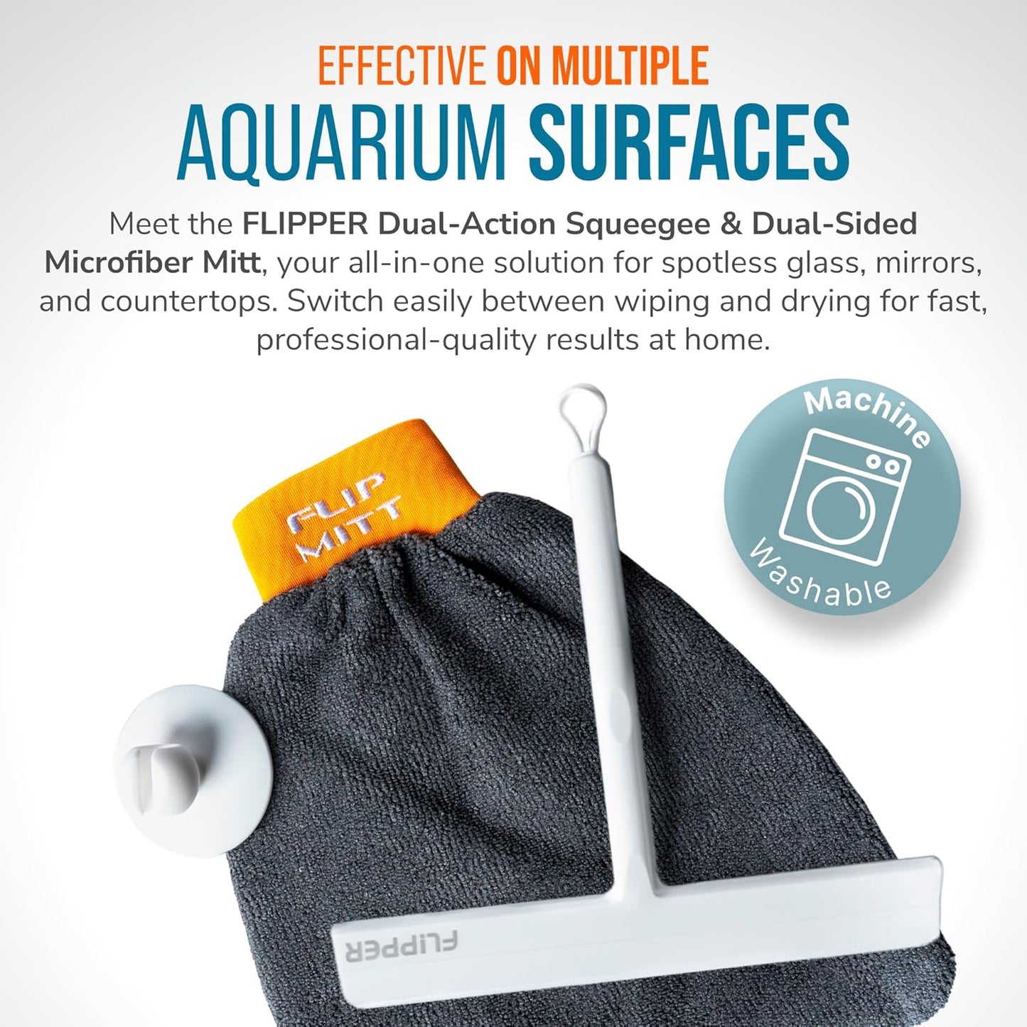 Flipper Mitt and Squeegee Set for Glass Cleaning