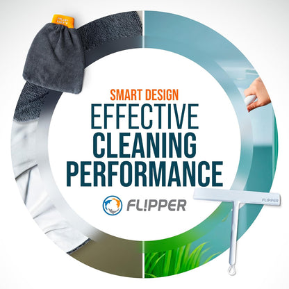 Flipper Mitt and Squeegee Set for Glass Cleaning