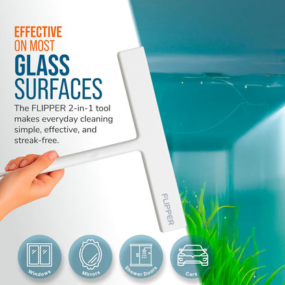 Flipper Mitt and Squeegee Set for Glass Cleaning