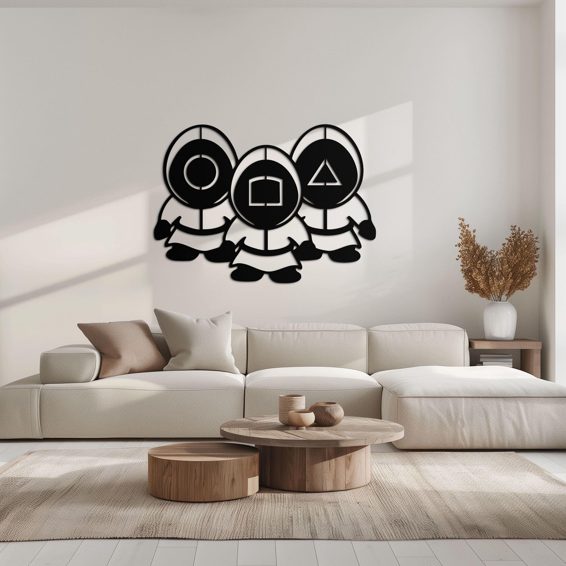 Squid Game Guards Metal Wall Art – Minimalist Black Home Decor- KAF561 - Tampa Home & Garden Store