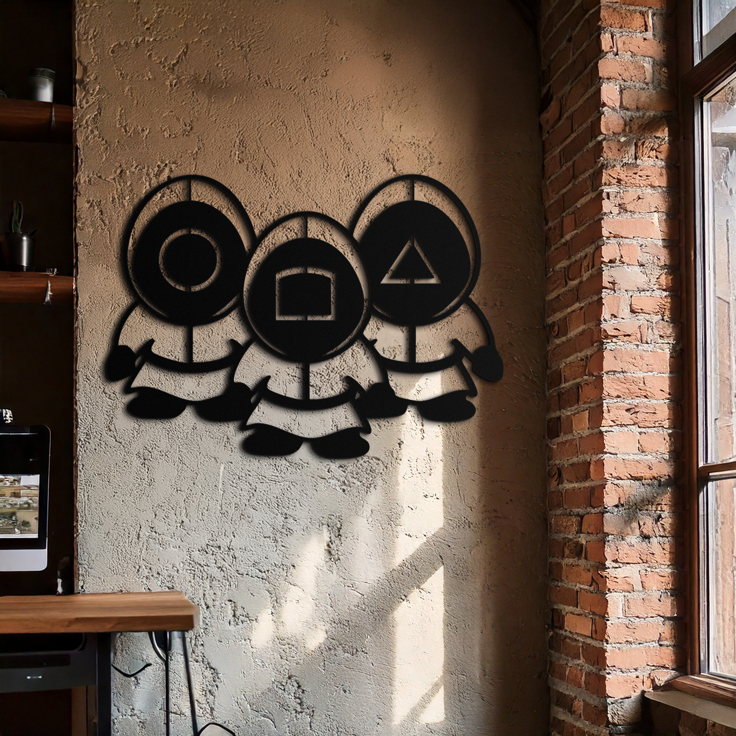 Squid Game Guards Metal Wall Art – Minimalist Black Home Decor- KAF561 - Tampa Home & Garden Store