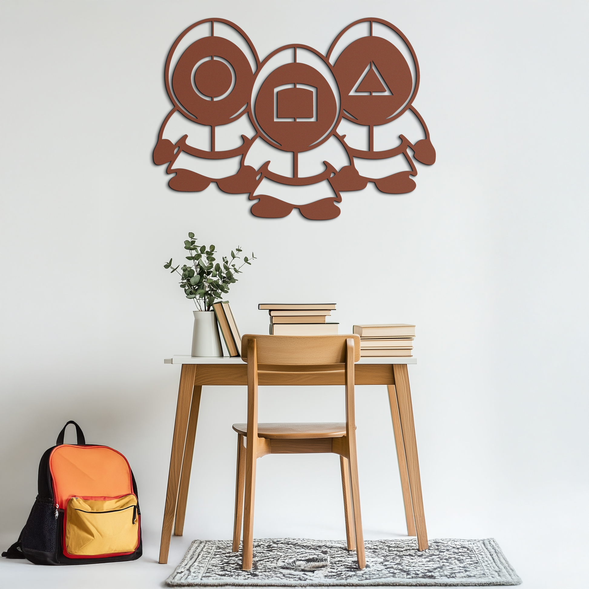 Squid Game Guards Metal Wall Art – Minimalist Black Home Decor- KAF561 - Tampa Home & Garden Store