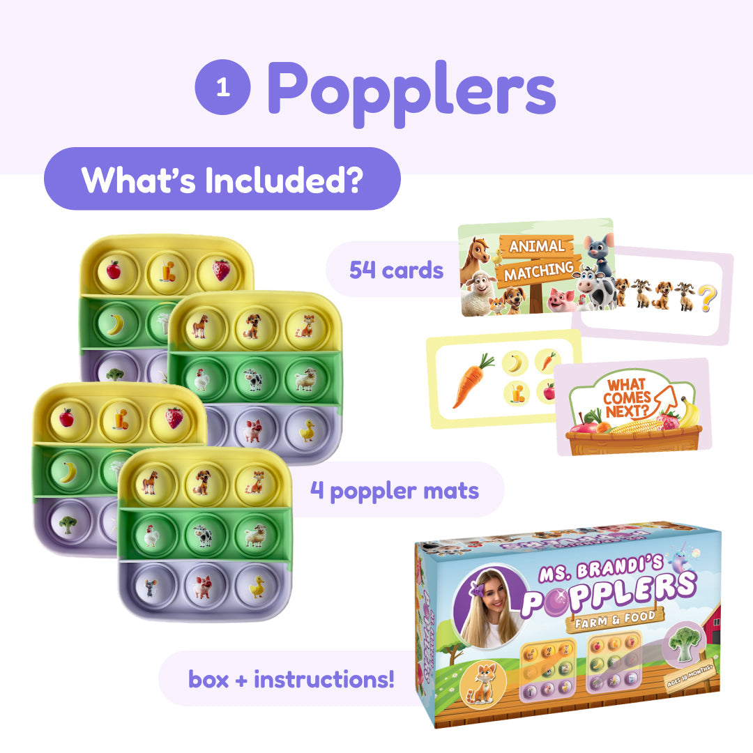 Squishyland Popplers educational board game by The Fidget Games; 4 poppler mats and 54 cards on Tampa Home & Garden Store
