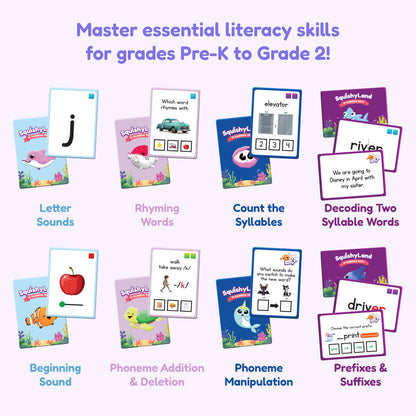 Squishyland + Popplers educational board game cards with 8 literacy activities by The Fidget Games on Tampa Home & Garden Store