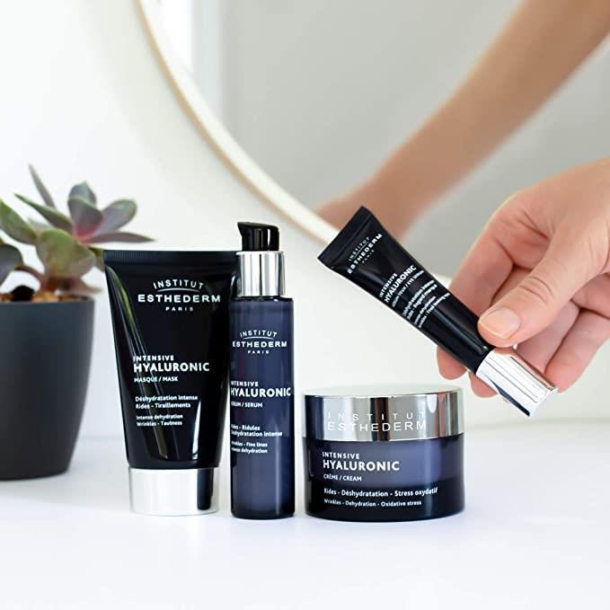 Face serum: Institut Esthederm Intensive Hyaluronic Eye Serum in blue bottles, 4pc on Tampa Home & Garden Store