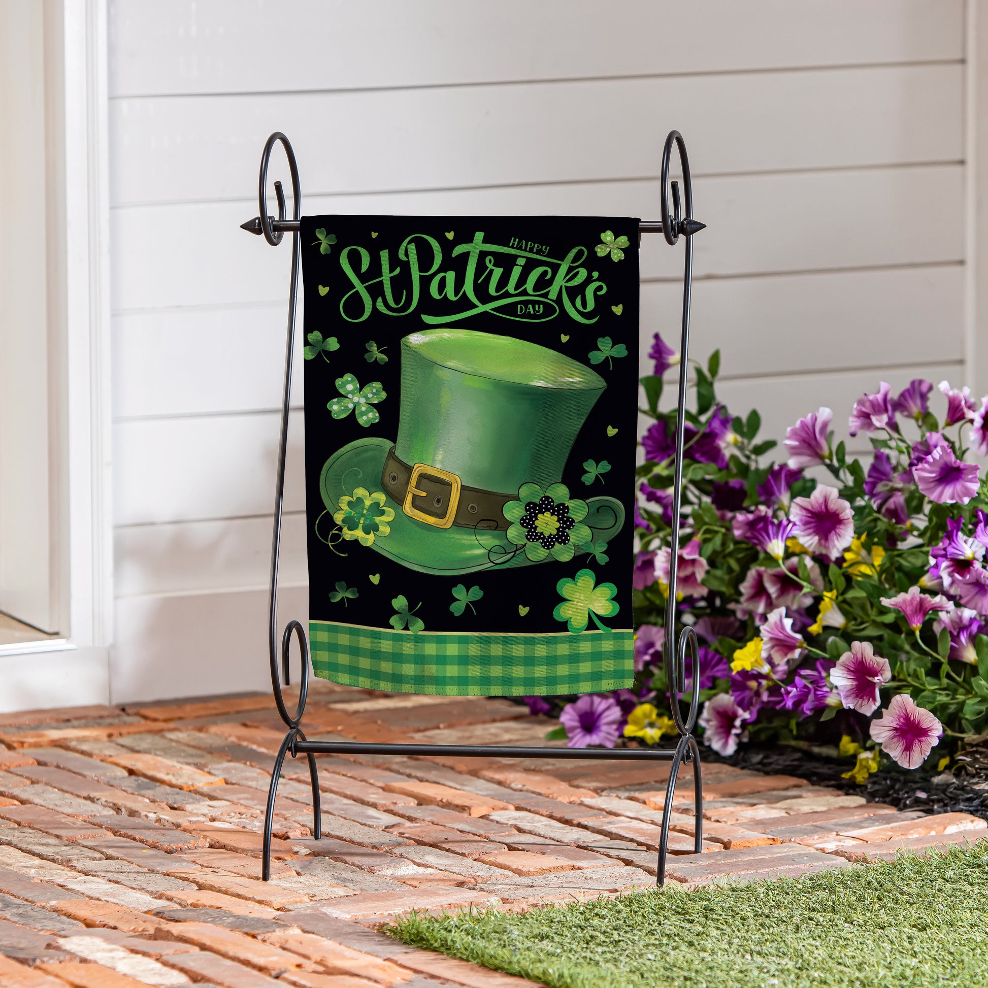 St. Patrick's Day Hat Suede Garden Flag - Tampa Home & Garden Store