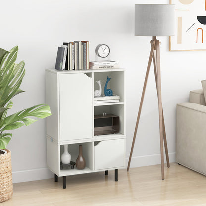 Estantería apilable con balda y cubos ajustables - Blanco