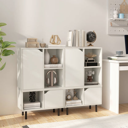 Estantería apilable con balda y cubos ajustables - Blanco