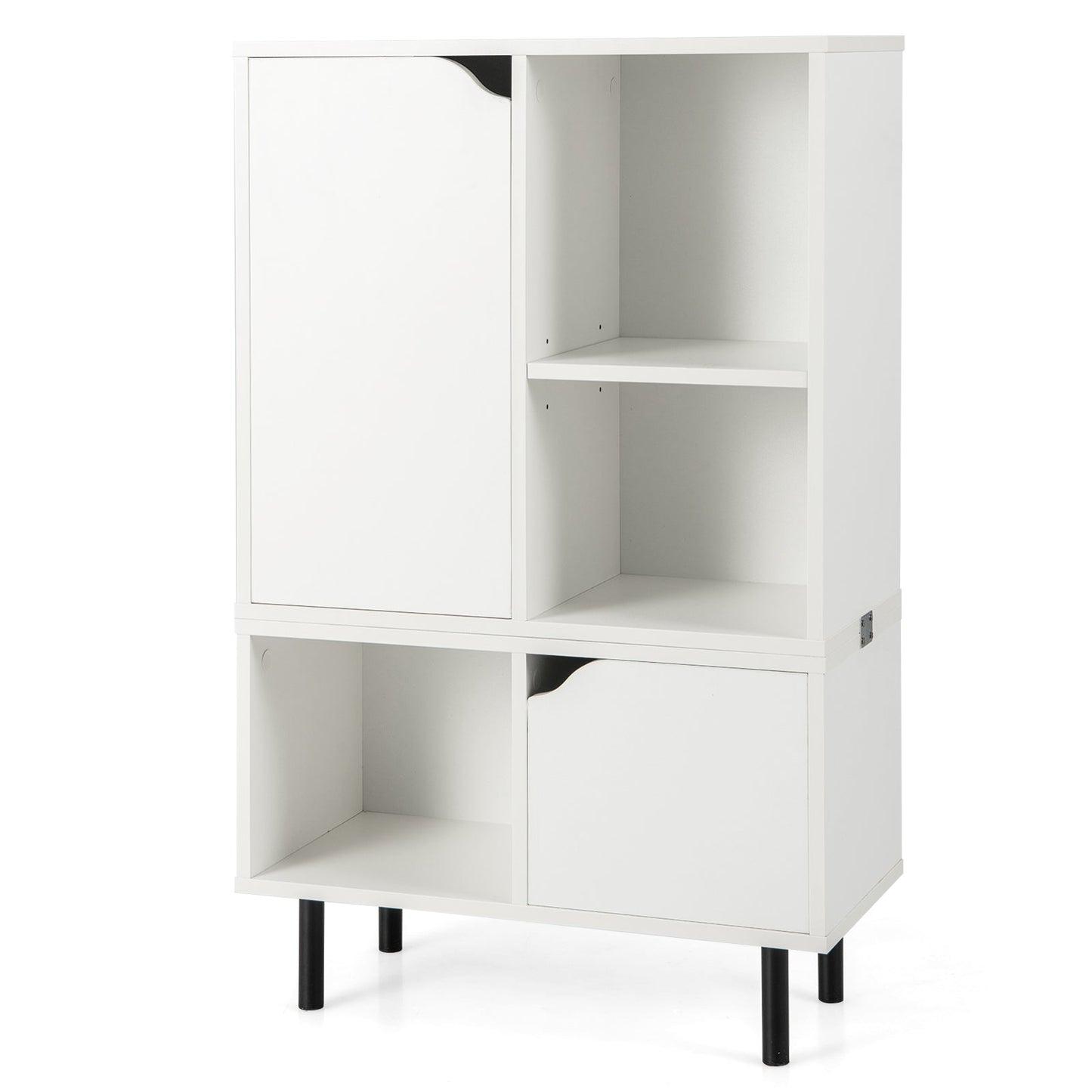 Estantería apilable con balda y cubos ajustables - Blanco