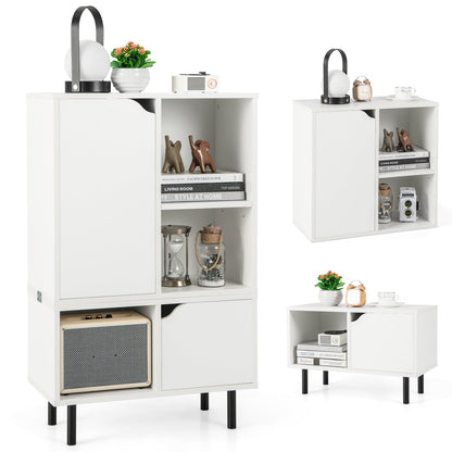 Estantería apilable con balda y cubos ajustables - Blanco