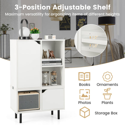 Estantería apilable con balda y cubos ajustables - Blanco