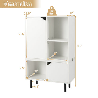 Estantería apilable con balda y cubos ajustables - Blanco