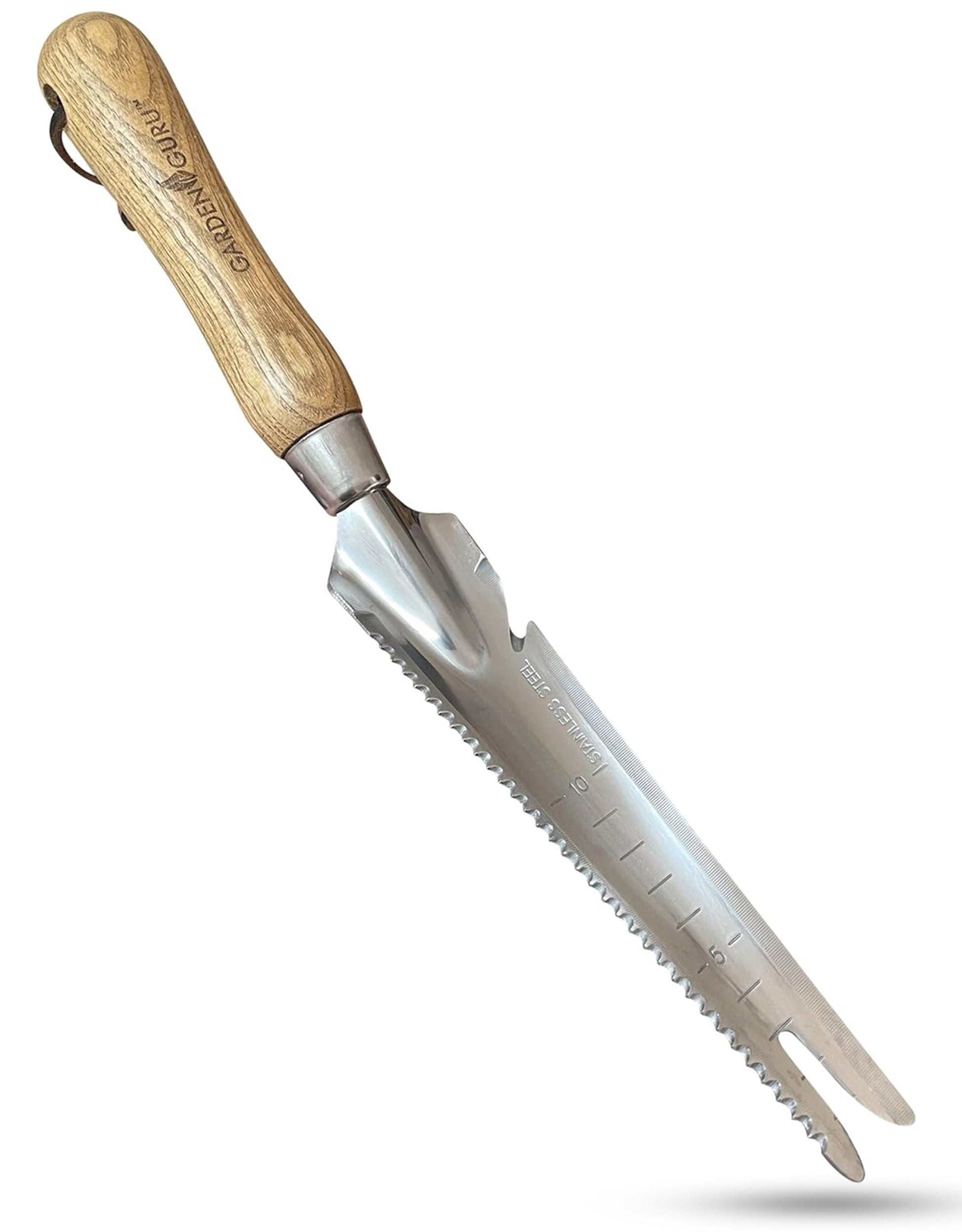 Stainless Steel 5-in-1 Weeder Trowel (classic wood handle) - Tampa Home & Garden Store