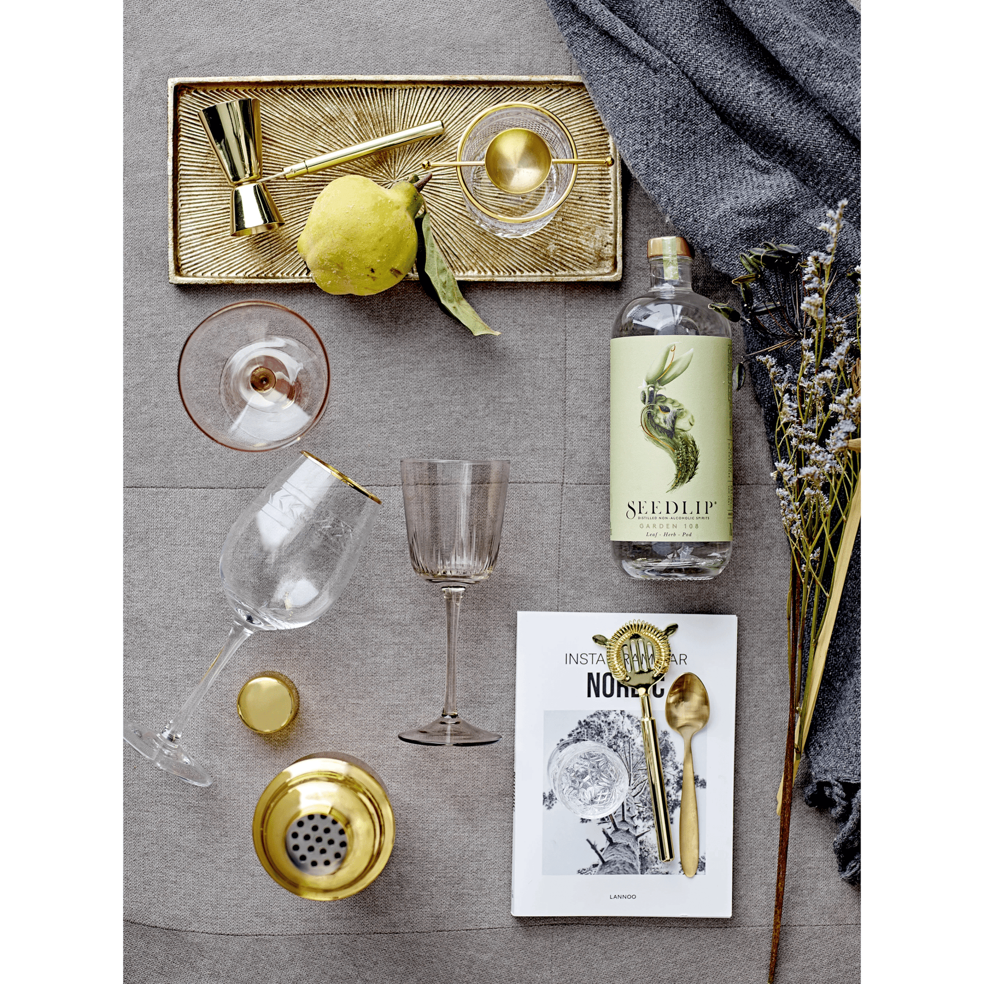 Stainless Steel Cocktail Shaker with Brass Finish - Tampa Home & Garden Store
