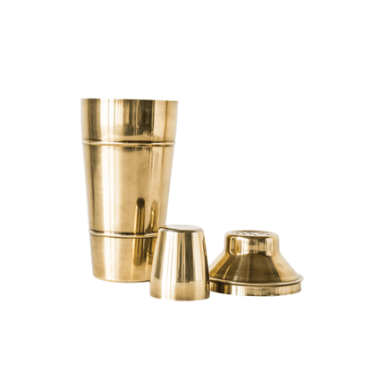 Stainless Steel Cocktail Shaker with Brass Finish - Tampa Home & Garden Store