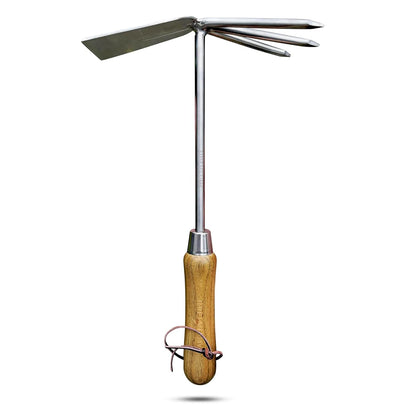 Stainless Steel Garden Cultivator Hoe (classic wood handle) - Tampa Home & Garden Store