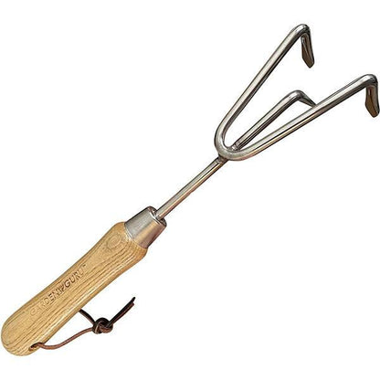 Stainless Steel Garden Cultivator (classic wood handle) - Tampa Home & Garden Store