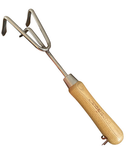 Stainless Steel Garden Cultivator (classic wood handle) - Tampa Home & Garden Store