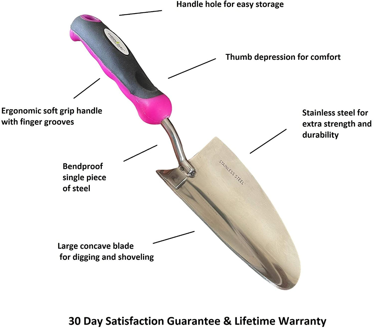 Stainless Steel Garden Trowel (Pink) - Tampa Home & Garden Store