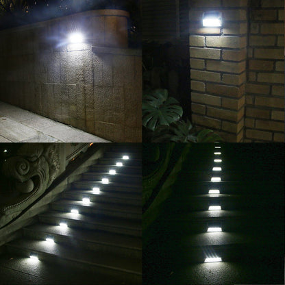 Stainless Steel LED Solar Stair Step Lights | Dusk to Dawn Auto On/Off | (2024 Model) - Tampa Home & Garden Store