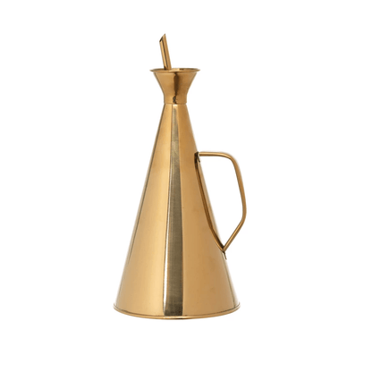 Stainless Steel Oil Cruet with Gold Finish - Tampa Home & Garden Store