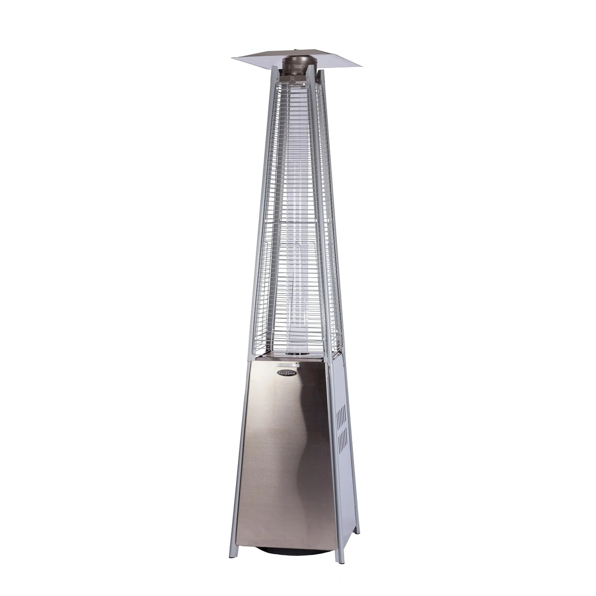 Stainless steel pyramid flame heater gas patio heater with square reflector top, Fire Sense on Tampa Home & Garden Store