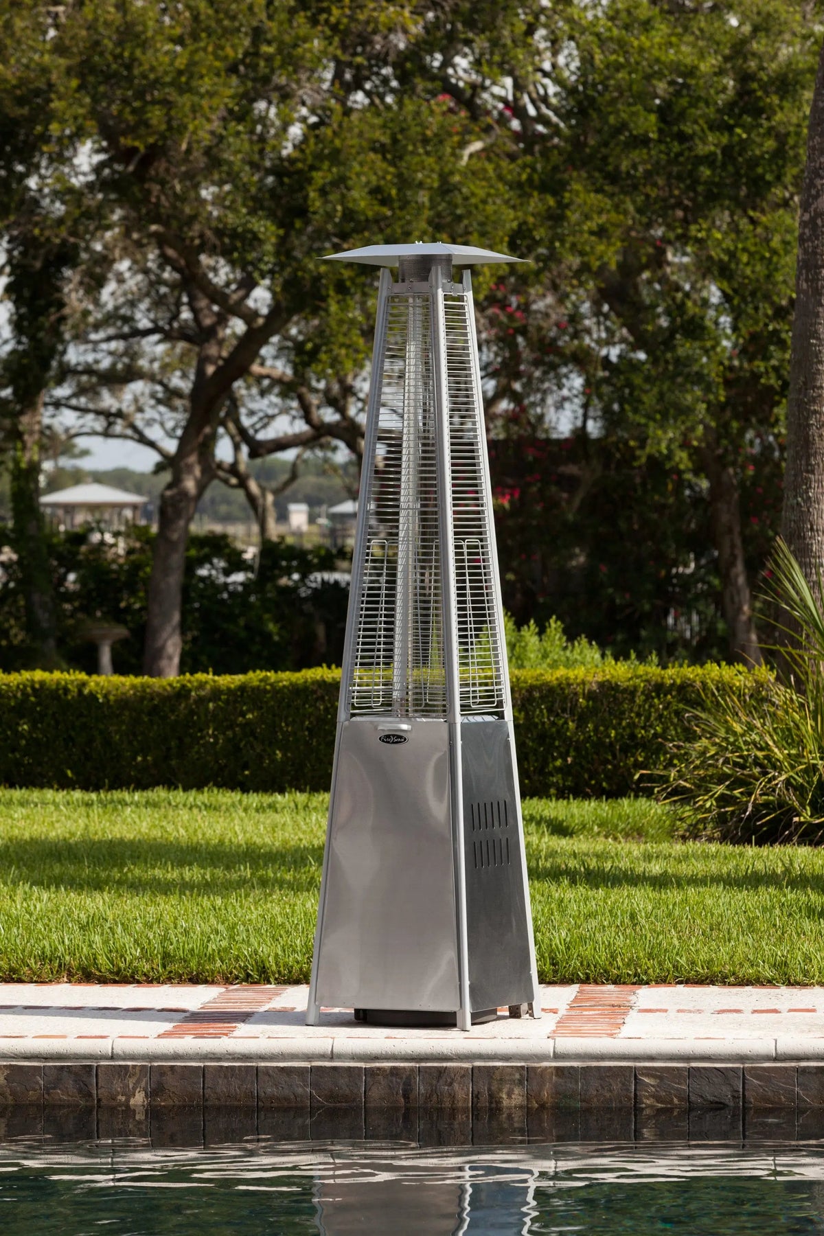 Stainless steel pyramid gas heater for patios with mesh guard Fire Sense/Balkene Home on Tampa Home & Garden Store