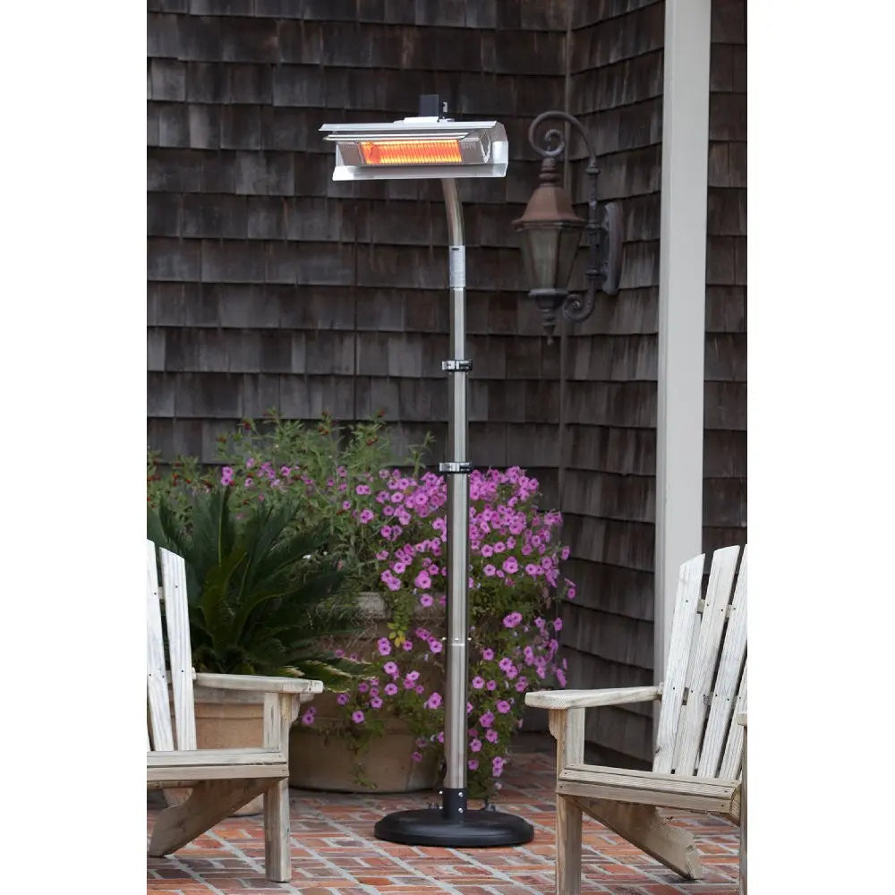 Stainless steel telescoping offset pole infrared patio heater by Fire Sense, adjustable height on Tampa Home & Garden Store