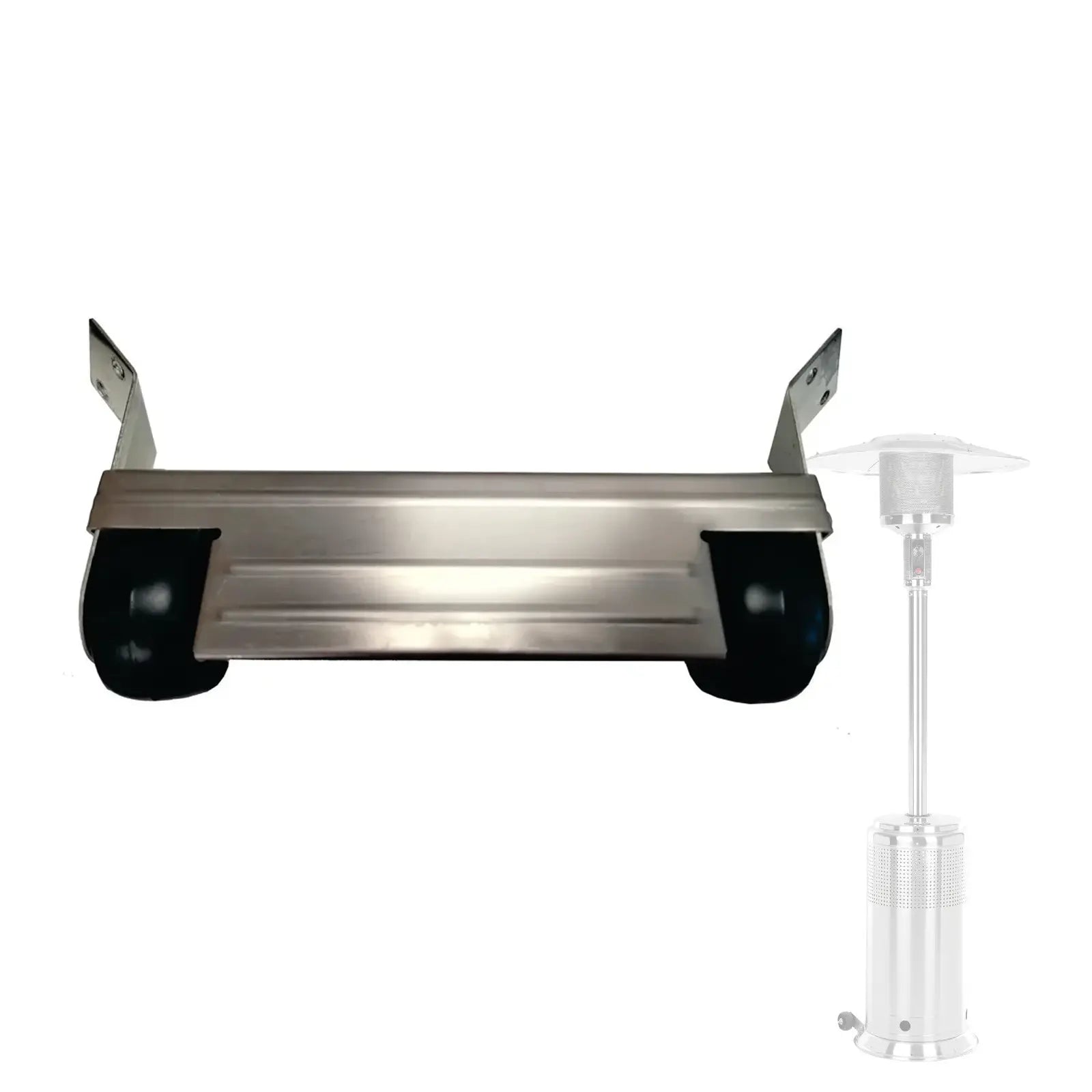 Stainless steel wheel kit with mounting brackets and 2 wheels for Pro-Series heater Fire Sense on Tampa Home & Garden Store