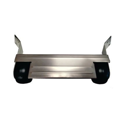 Stainless steel wheel kit with mounting brackets and black wheels for Pro-Series heater on Tampa Home & Garden Store