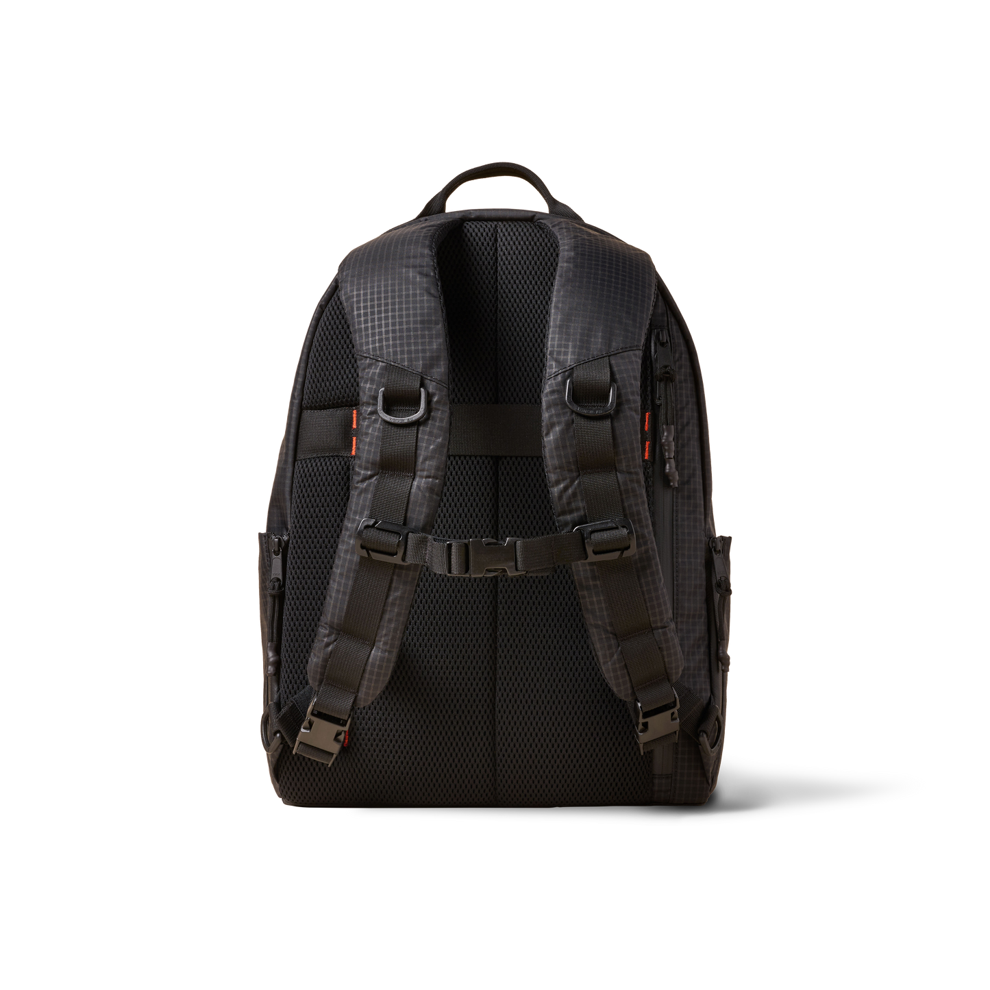 Standard Issue backpack by The Brown Buffalo, dark gray plaid fabric with padded mesh back on Tampa Home & Garden Store
