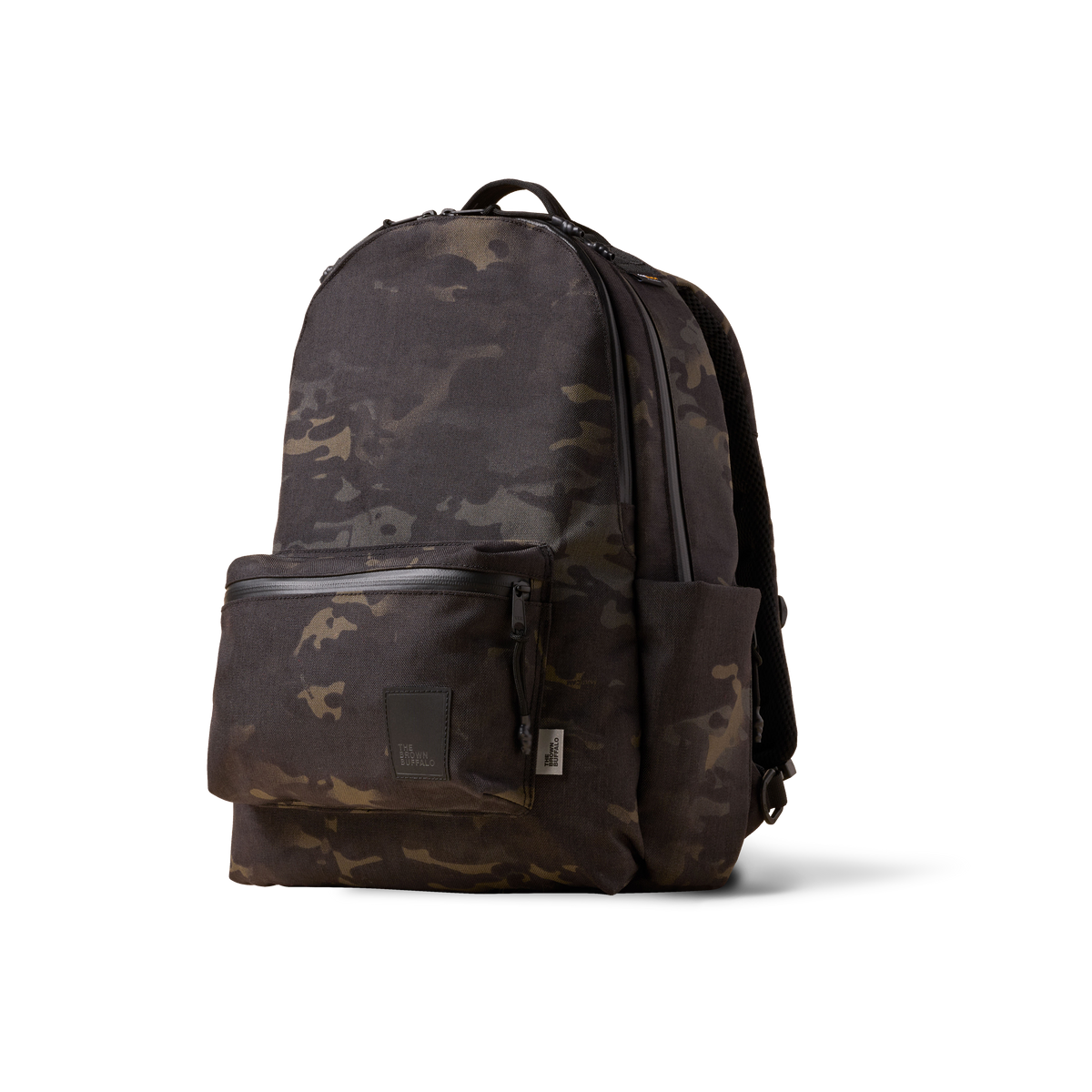 Backpack in camouflage from The Brown Buffalo Standard Issue with front zip pocket on Tampa Home & Garden Store
