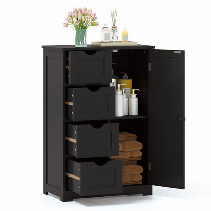 Mueble de madera para interior de pie con 4 cajones - Marrón