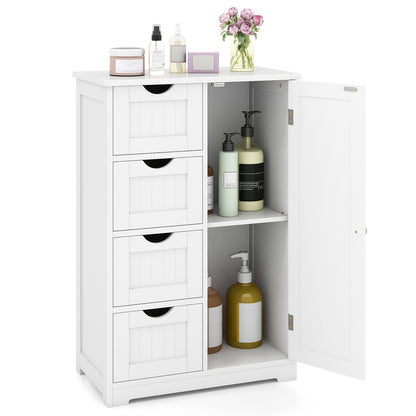 Mueble de madera para interior de pie con 4 cajones - Marrón