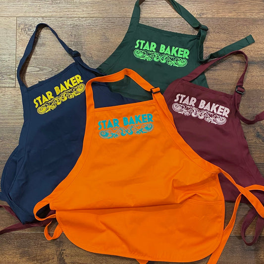 Star Baker Embroidered Apron - Multiple Apron Color/Style Options - Tampa Home & Garden Store