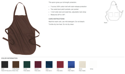 Star Baker Embroidered Apron - Multiple Apron Color/Style Options - Tampa Home & Garden Store
