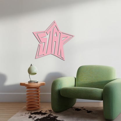 Star Shaped Typography Metal Wall Art – Bold Statement Design - KAFGP108 - Tampa Home & Garden Store
