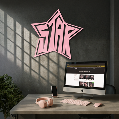 Star Shaped Typography Metal Wall Art – Bold Statement Design - KAFGP108 - Tampa Home & Garden Store