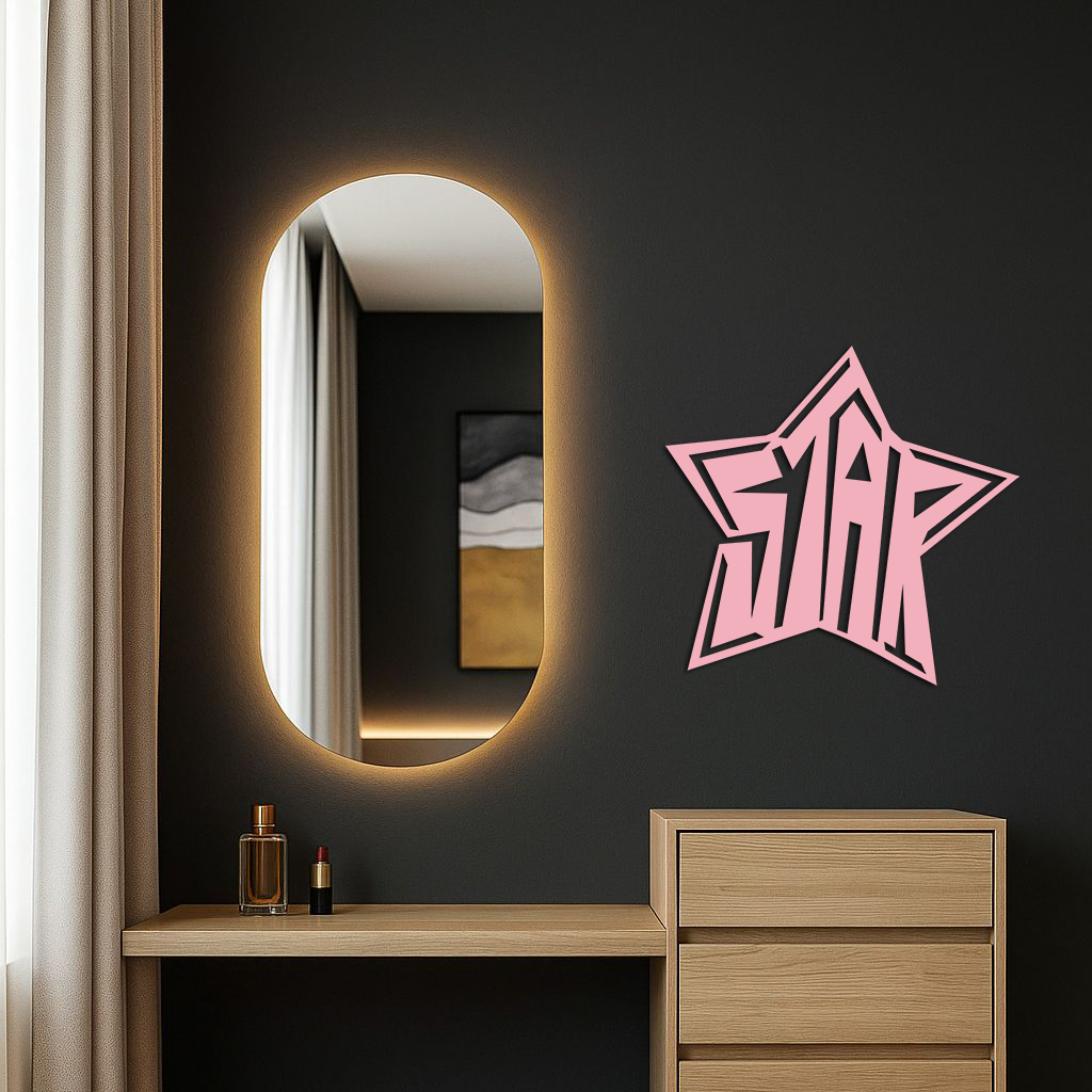 Star Shaped Typography Metal Wall Art – Bold Statement Design - KAFGP108 - Tampa Home & Garden Store