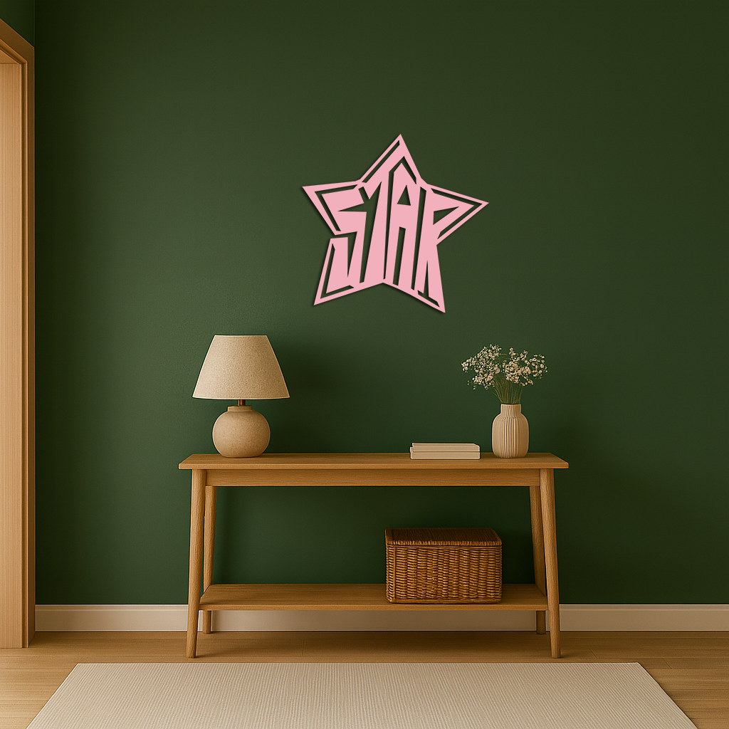 Star Shaped Typography Metal Wall Art – Bold Statement Design - KAFGP108 - Tampa Home & Garden Store