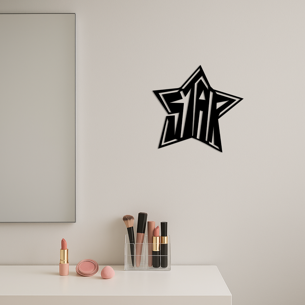 Star Shaped Typography Metal Wall Art – Bold Statement Design - KAFGP108 - Tampa Home & Garden Store