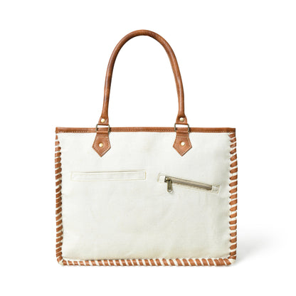 Star Upcycled Canvas Shoulder Tote - Tampa Home & Garden Store
