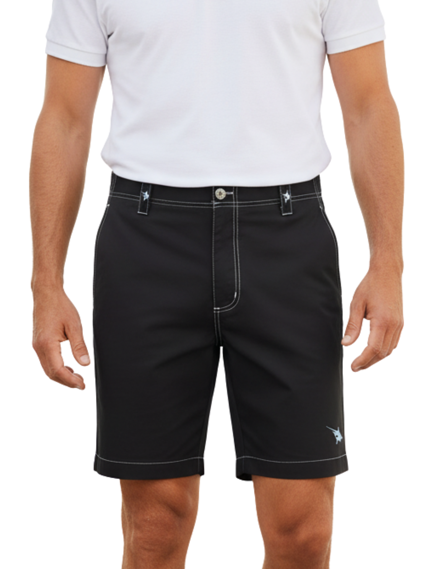 Starboard Shorts by White Water Life in black with white stitching and Starboard logo on Tampa Home & Garden Store