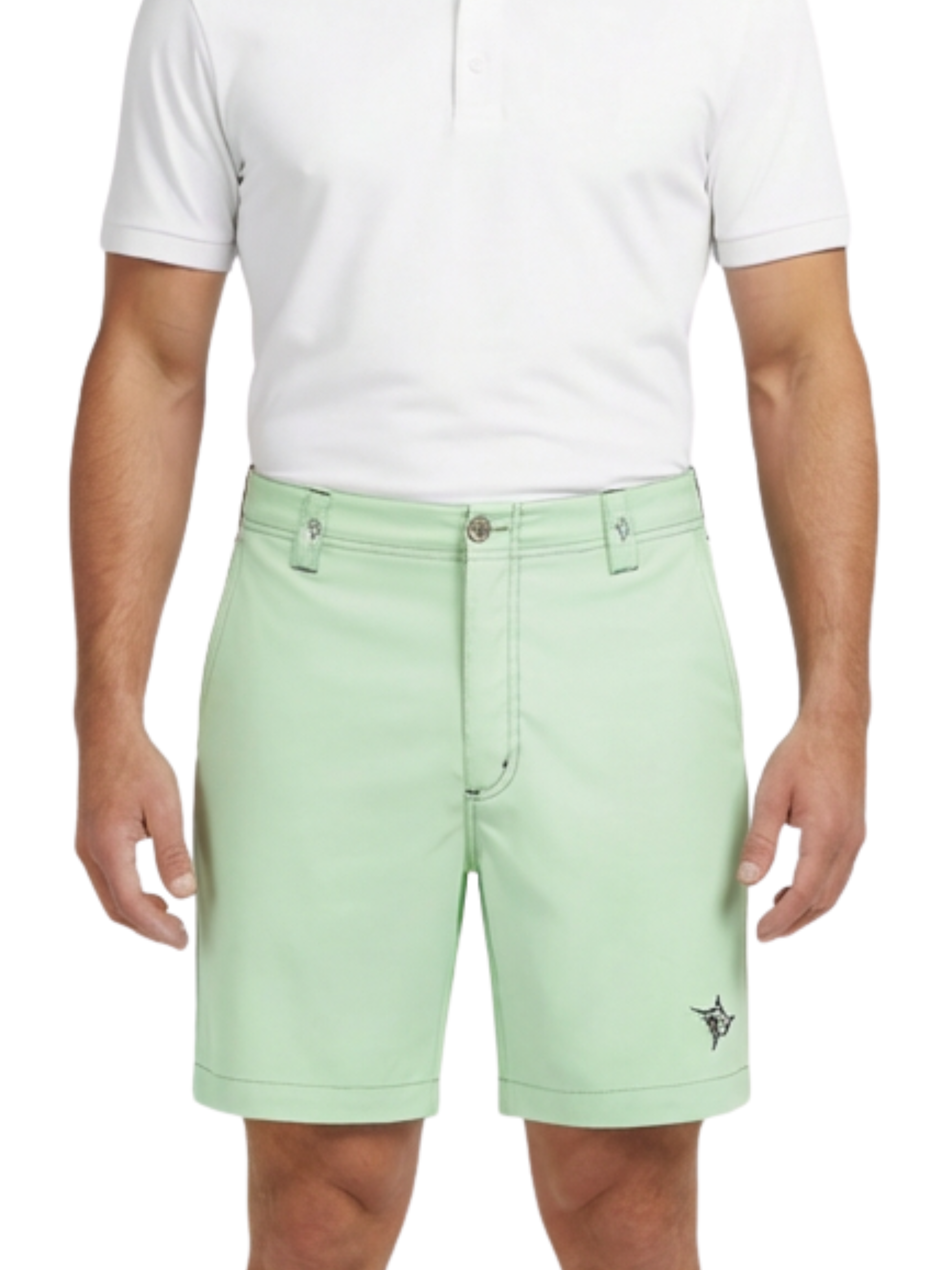 Starboard Shorts mint green by White Water Life with belt loops, front pockets, leg logo on Tampa Home & Garden Store