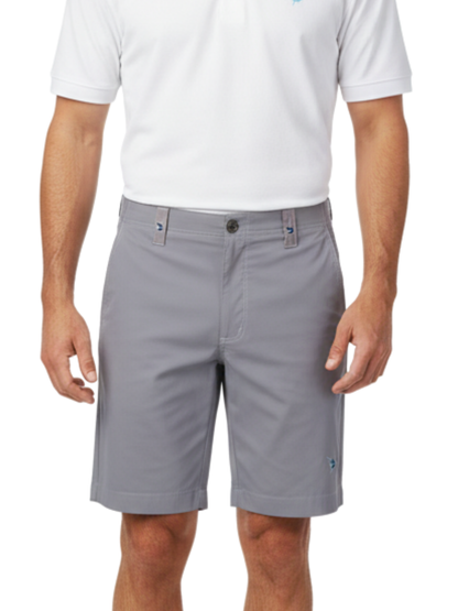 Starboard Shorts gray men's shorts by White Water Life with belt loops knee-length on Tampa Home & Garden Store