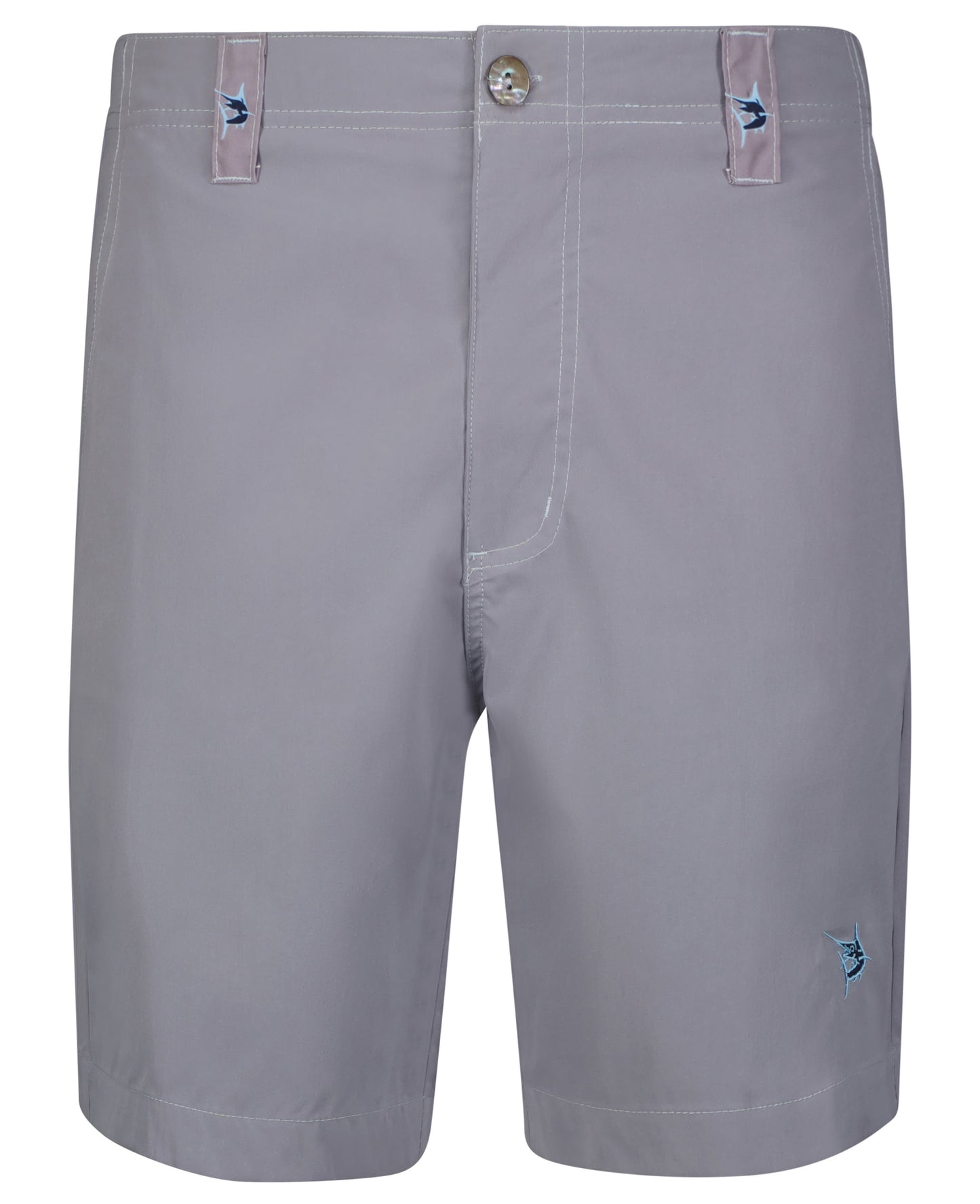 Starboard Shorts by White Water Life lavender-gray shorts with logoed belt loops on Tampa Home & Garden Store