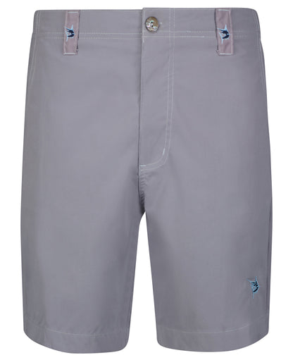 Starboard Shorts by White Water Life lavender-gray shorts with logoed belt loops on Tampa Home & Garden Store