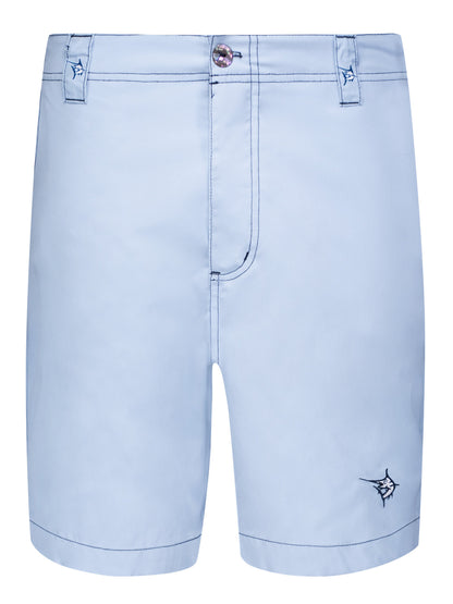 Starboard Shorts by White Water Life light blue shorts with navy stitching and belt loops on Tampa Home & Garden Store