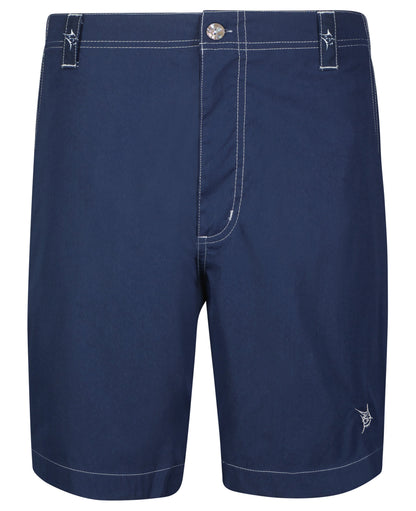 Starboard Shorts navy blue by White Water Life with white stitching and logo embroidery on Tampa Home & Garden Store