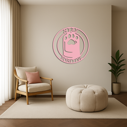 Stay Positive Paw Print Metal Wall Art – Inspirational Pet Lover Decor - KAFGP110 - Tampa Home & Garden Store